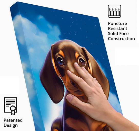 high quality canvas wrap wiener dog disney style portrait